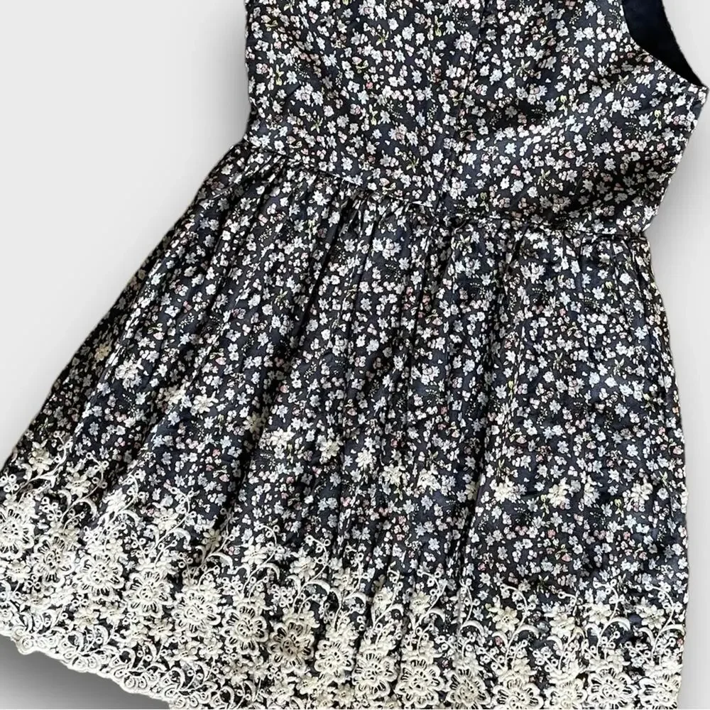 ALTRD STATE COUNTRY BOHO ROMANIC DITZY FLORAL MINI DRESS BLUE MEDIUM